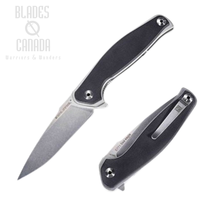 Real Steel E771 Sea Eagle Folding Knife, Explorer Edition, 14C28N, G10 Black, 7152